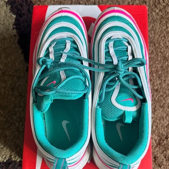 Nike Air Max 97 Green and Pink Sneakers